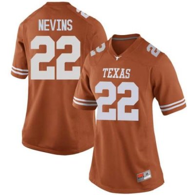 Texas Longhorns Women's #22 Blake Nevins Replica Orange College Football Jersey CFZ51P1G