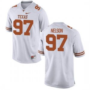 Texas Longhorns Youth #97 Chris Nelson Replica White College Football Jersey LVX45P6S