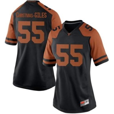 Texas Longhorns Women's #55 D'Andre Christmas-Giles Game Black College Football Jersey JFC55P8K