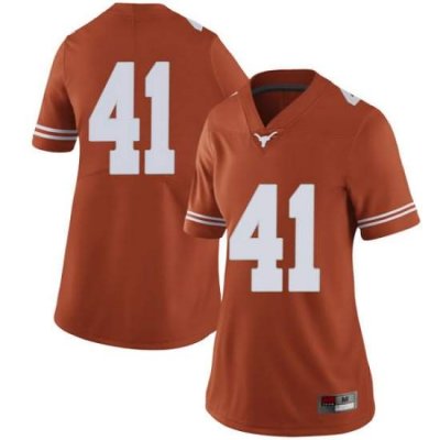 Texas Longhorns Women's #41 Hank Coutoumanos Limited Orange College Football Jersey HLZ76P6A