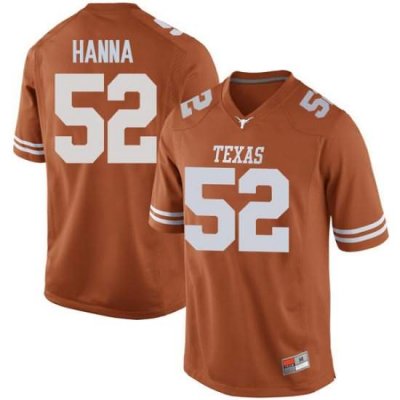 Texas Longhorns Men's #52 Jackson Hanna Game Orange College Football Jersey PRY28P4T