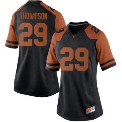 Texas Longhorns Women's #29 Josh Thompson Game Black College Football Jersey WIN68P1W