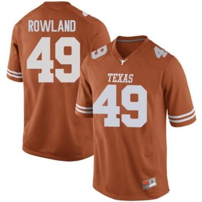 Texas Longhorns Men's #49 Joshua Rowland Game Orange College Football Jersey TLO00P0Z