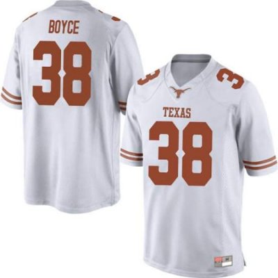 Texas Longhorns Men's #38 Kobe Boyce Game White College Football Jersey BHH47P4U