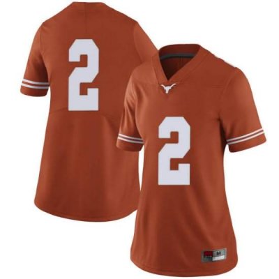 Texas Longhorns Women's #2 Matt Coleman III Limited Orange College Football Jersey JPW00P1O