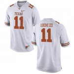 Texas Longhorns Youth #11 P.J. Locke III Replica White College Football Jersey VDO76P3T