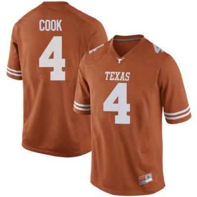 Texas Longhorns Men's #4 Anthony Cook Replica Orange College Football Jersey XVM63P2G