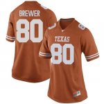 Texas Longhorns Women's #80 Cade Brewer Replica Orange College Football Jersey ZZU26P4P