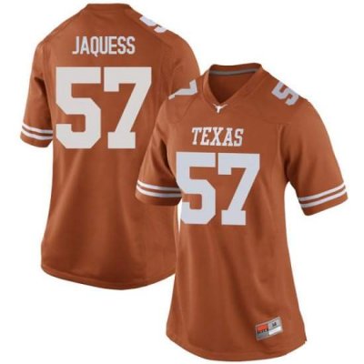 Texas Longhorns Women's #57 Cort Jaquess Game Orange College Football Jersey XAF36P8X