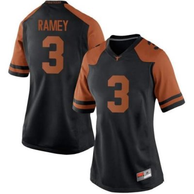 Texas Longhorns Women's #3 Courtney Ramey Game Black College Football Jersey FYK54P8O