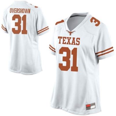 Texas Longhorns Women's #31 DeMarvion Overshown Replica White College Football Jersey QPN20P6T