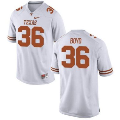 Texas Longhorns Men's #36 Demarco Boyd Authentic White College Football Jersey JRP50P8L