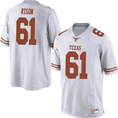 Texas Longhorns Men's #61 Ishan Rison Game White College Football Jersey PXB62P4B