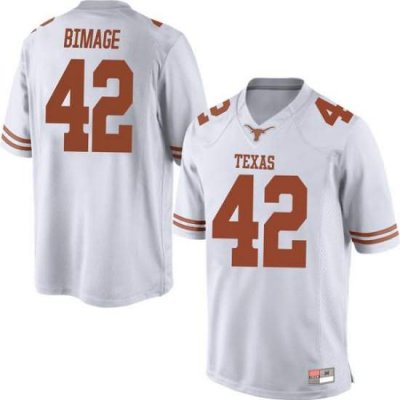 Texas Longhorns Men's #42 Marqez Bimage Replica White College Football Jersey MQU04P5A