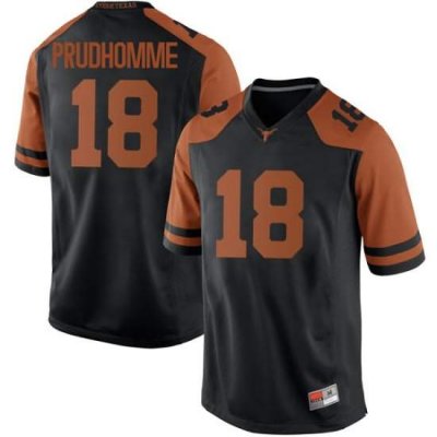 Texas Longhorns Men's #18 Tremayne Prudhomme Replica Black College Football Jersey HLE30P4K