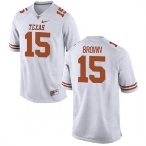 Texas Longhorns Youth #15 Chris Brown Replica White College Football Jersey JJA78P8L