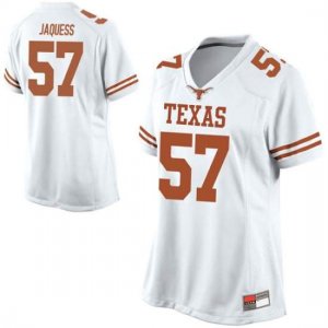 Texas Longhorns Women's #57 Cort Jaquess Replica White College Football Jersey BLD43P7K