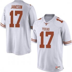 Texas Longhorns Men's #17 D'Shawn Jamison Replica White College Football Jersey WFH63P4K