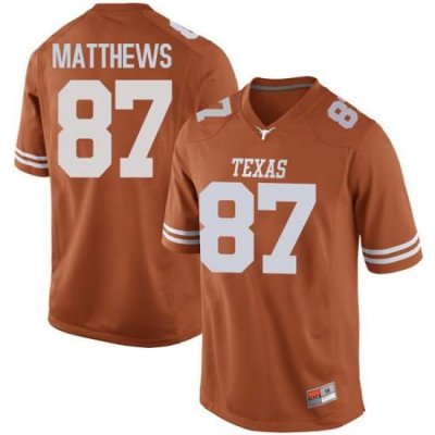 Texas Longhorns Men's #87 Joshua Matthews Replica Orange College Football Jersey USM04P5N