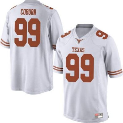 Texas Longhorns Men's #99 Keondre Coburn Game White College Football Jersey ILF66P2B