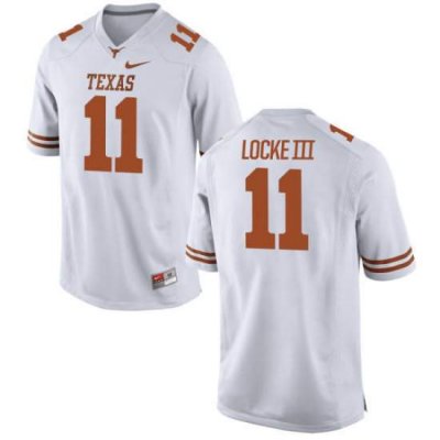 Texas Longhorns Men's #11 P.J. Locke III Authentic White College Football Jersey OHN56P5Y