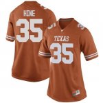 Texas Longhorns Women's #35 Russell Hine Game Orange College Football Jersey AFI47P5C