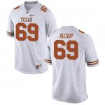 Texas Longhorns Women's #69 Austin Allsup Replica White College Football Jersey CZU65P5C