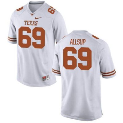 Texas Longhorns Women's #69 Austin Allsup Replica White College Football Jersey CZU65P5C