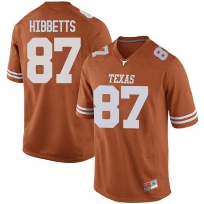 Texas Longhorns Men's #87 Austin Hibbetts Game Orange College Football Jersey XCJ18P2L