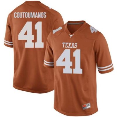 Texas Longhorns Men's #41 Hank Coutoumanos Game Orange College Football Jersey ZIS70P5S