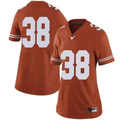 Texas Longhorns Women's #38 Jack Geiger Limited Orange College Football Jersey AQY07P7F