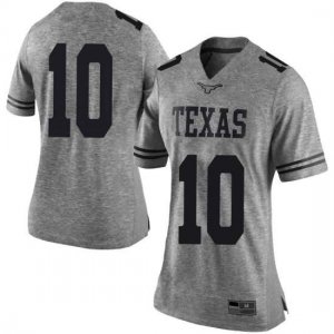 Texas Longhorns Women's #10 Jaxson Hayes Limited Gray College Football Jersey UYO02P3I