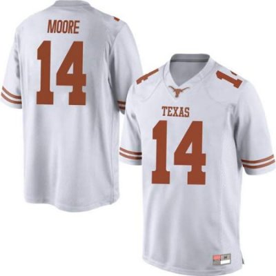 Texas Longhorns Men's #14 Joshua Moore Replica White College Football Jersey MRJ80P4V