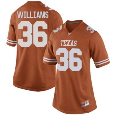 Texas Longhorns Women's #36 Kamari Williams Game Orange College Football Jersey WGJ10P4H