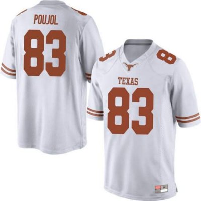 Texas Longhorns Men's #83 Michael David Poujol Replica White College Football Jersey QGD56P4P