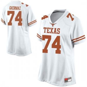 Texas Longhorns Women's #74 Rafiti Ghirmai Game White College Football Jersey LQN87P5T