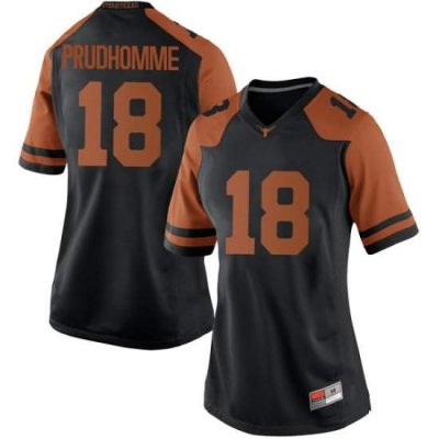 Texas Longhorns Women's #18 Tremayne Prudhomme Game Black College Football Jersey SLS38P5B