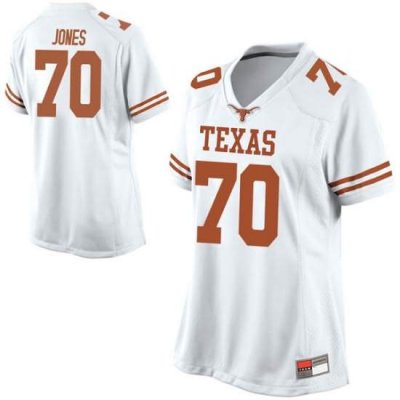 Texas Longhorns Women's #70 Christian Jones Replica White College Football Jersey CZK44P1P