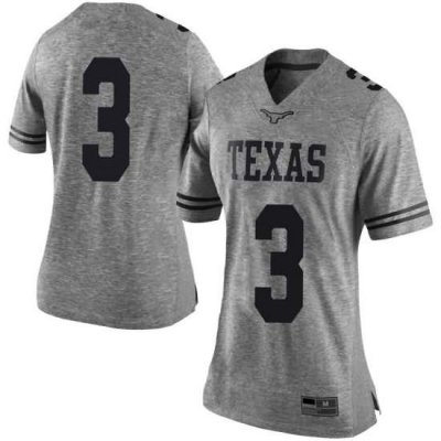 Texas Longhorns Women's #3 Courtney Ramey Limited Gray College Football Jersey IHS42P2M