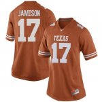 Texas Longhorns Women's #17 D'Shawn Jamison Replica Orange College Football Jersey QLK73P2X