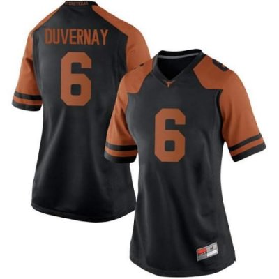 Texas Longhorns Women's #6 Devin Duvernay Replica Black College Football Jersey HFA76P3Y