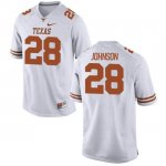 Texas Longhorns Women's #28 Kirk Johnson Game White College Football Jersey SBV52P2M