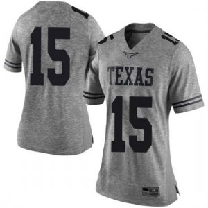 Texas Longhorns Women's #15 Travis West Limited Gray College Football Jersey XLX12P3U