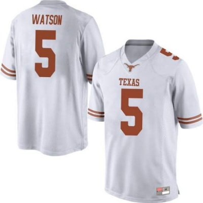 Texas Longhorns Men's #5 Tre Watson Game White College Football Jersey QLT38P8C