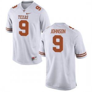 Texas Longhorns Youth #9 Collin Johnson Game White College Football Jersey ONP38P7B