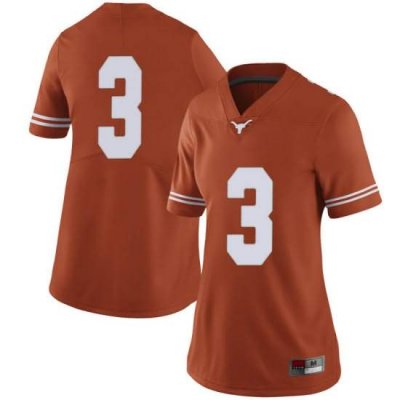 Texas Longhorns Women's #3 Courtney Ramey Limited Orange College Football Jersey WLY81P4Z