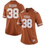 Texas Longhorns Women's #38 Jack Geiger Replica Orange College Football Jersey KJA22P4A