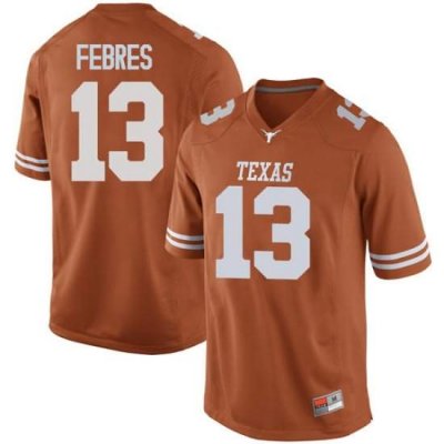 Texas Longhorns Men's #13 Jase Febres Replica Orange College Football Jersey SRV22P2U