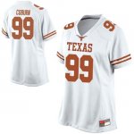 Texas Longhorns Women's #99 Keondre Coburn Game White College Football Jersey UUO83P4B