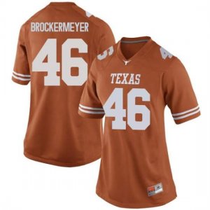 Texas Longhorns Women's #46 Luke Brockermeyer Game Orange College Football Jersey KMY25P8H